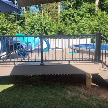 TimberTech Pool Deck in Weathered Oak with Impression Rail Express