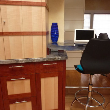 Contrasting Wood Cabinets make the Kitchen