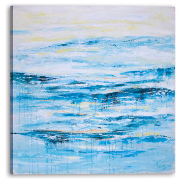 "Ocean Views I" Oil Painting Print on Wrapped Canvas, Modern Art; Fine Art