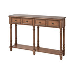 Elk Home - Hager Console Table Dark Mahogany - Two-drawer console table with lower storage shelf Hand-painted medium mahogany wood-tone finish Classic round metal knob hardware Six turned post legs.