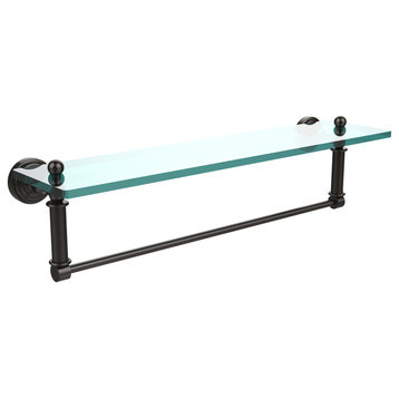 Waverly Place 22" Glass Vanity Shelf and Towel Bar, Oil Rubbed Bronze