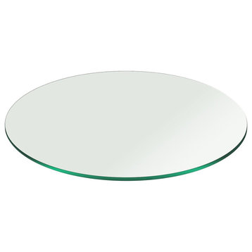 Glass Table Top: 32 Round 3/8 inch Thick Pencil Polish Edge Tempered