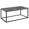 42" Mixed Material Coffee Table, Dark Concrete
