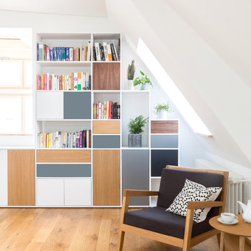 Dachschrägenlösung im Wohnzimmer