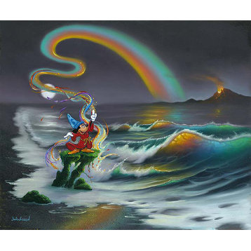 Disney Fine Art Mickey Colors the World by Jim Warren, Gallery Wrapped Giclee