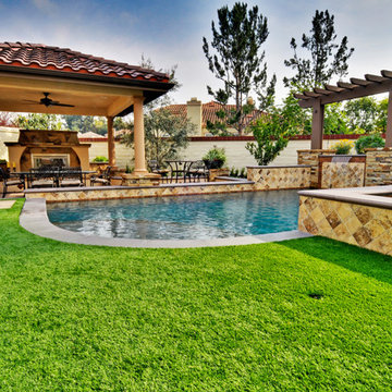 Pool & Sunken Seating Area w/ Fireplace