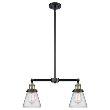 Innovations 2-LT Small Cone 22" Chandelier - Black Antique Brass