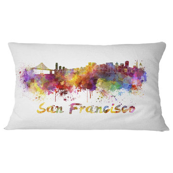 San Francisco Skyline Cityscape Throw Pillow, 12"x20"