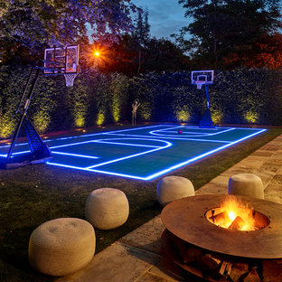 Inspiration for an eclectic home gym in London.