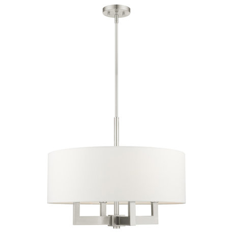 Livex Lighting Cresthaven 4 Light Brushed Nickel Chandelier