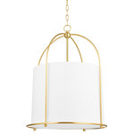 Hudson Valley Lighting - Orlando Large 1-Light Lantern Pendant Aged Brass - Orlando's smooth curves, rounded linen shade and soft symmetry reimagine the traditional lantern pendant. Light fills the white linen shade with a soothing glow that will bring a sense of calm to any space. Available in three sizes and 2 finishes.