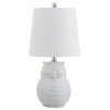Hoot 20.5" Ceramic Mini Table Lamp, White Owl