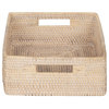 Loma Rattan Shelf and Organizing Basket, Small, White Wash