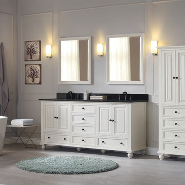 Avanity Thompson 73 in. Double Sink Vanity Combo in French White finish