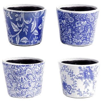 Urban Trends Ceramic Round Pot With White Finish 55710-AST