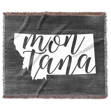 "Home State Typography, Montana" Woven Blanket 80"x60"