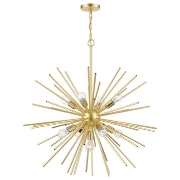 Tribeca 9 Light Soft Gold With Polished Brass Accents Foyer Pendant Chandelier