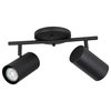 Calloway 2 Light Fixed Track Light, Structured Black, Metal Cylinder Shades