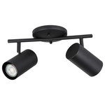 EGLO - Calloway 2 Light Fixed Track Light, Structured Black, Metal Cylinder Shades - Features: