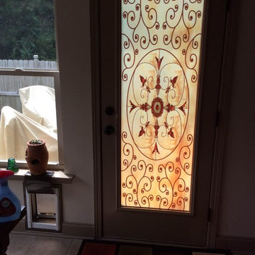 Installed stained glass door films I've done