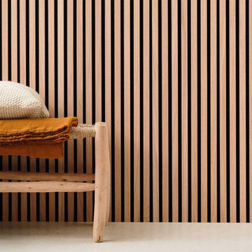 3D Acoustic Slat Golden Oak Wood Wall Panel