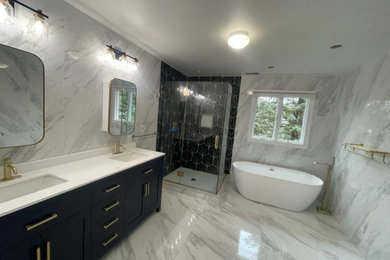 Inspiration for a modern bathroom remodel in New York
