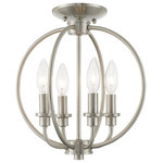 Livex Lighting - Livex Lighting 4664-91 Milania - 4 Light Chain Lantern in Milania Style - 12.5 I - Add fresh style to an entryway, dining room and moMilania 4 Light Chai Brushed NickelUL: Suitable for damp locations Energy Star Qualified: n/a ADA Certified: n/a  *Number of Lights: 4-*Wattage:60w Candelabra Base bulb(s) *Bulb Included:No *Bulb Type:Candelabra Base *Finish Type:Brushed Nickel