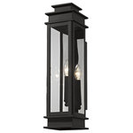 Livex Lighting - Princeton 1-Light Wall Lantern, Black - The Princeton collection is a fresh interpretation on the classic English pocket lantern.  Hand crafted solid brass, our Princeton fixtures are built for lasting beauty. This outdoor wall light features a black finish and clear glass. This old world charm is built to last.