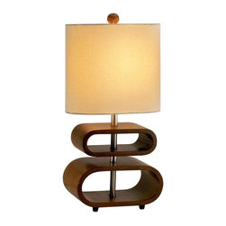 Rhythm 19.5 in. Walnut Table Lamp - Desk Lamps