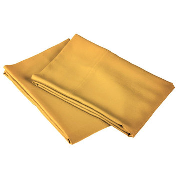 300 Thread Count Solid Durable Pillowcase Cover, Gold, Standard