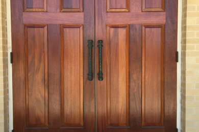 Inspiration for a mid-century modern entryway remodel in Dallas