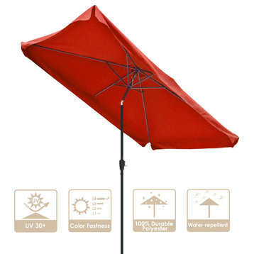 Yescom 10x6.5 Ft Aluminum Outdoor Patio Umbrella with Valance Crank Tilt
