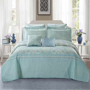 Oversize Layan Lightweight 3PC Atlantis Sun Shine Colors Printed Bed Quilt Set 