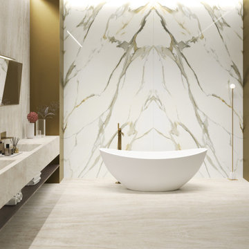 Bathroom with calacatta select cream