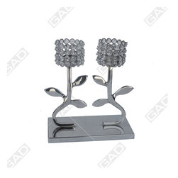 DOUBLE LEAF CRYSTAL CANDLE STAND - Candle Holders & Candelabra
