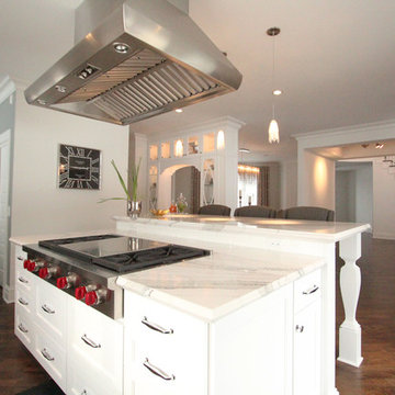 4cm Ogee Edge Quartz Countertop with 48" Wolf Rangetop