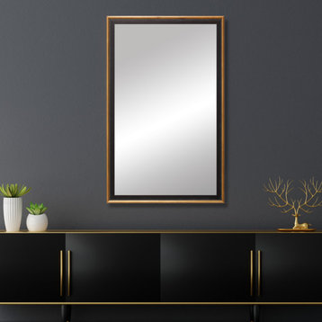 Kendall Framed Wall Mirror, Black & Gold, 20"x36"
