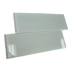 4x12 Glossy White Subway Glass Mosaic Tiles - Home Accessories & Decor