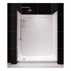 30x60 Shower Stalls And Kits Houzz Dreamline Slimline 30 X 60 Base Left Hand Drain And Backwall Kit