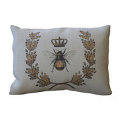 Queen Bee Burlap Pillow, 12"x16"