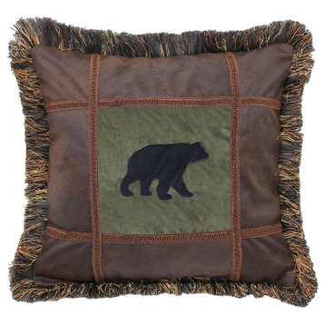 Bear on Pine Pillow