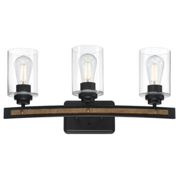 Westinghouse 6128700 Broomall 3 Light 24"W Vanity Light - Matte Black /