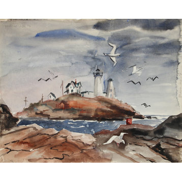 Eve Nethercott, Maine Lighthouse, 66, Watercolor