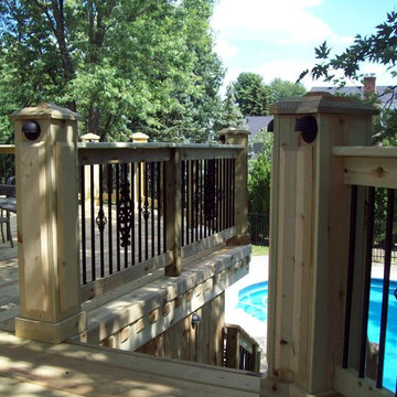 Pressure Treated deck with diamond dental molding & Diamond King Post,