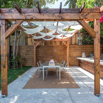 Dining Pavilion & Concrete Outdoor Kitchen | Wrightwood Residence | Studio City,