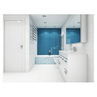 Turquoise feature wall - Contemporary - Bathroom - Gold Coast - Tweed ...