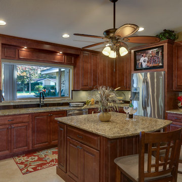 Remodeled and expanded kitchen