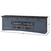 Bowery Hill Traditional 92"W Wood TV Console in Denim Blue Finish