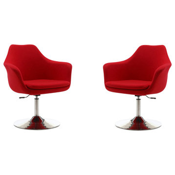 Manhattan Comfort Kinsey Wool Blend Adjustable Swivel Accent Chair Set of 2