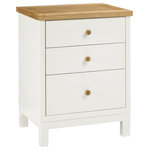 Bentley Designs - Atlanta 2-Tone Painted Furniture 3-Drawer Bedside Cabinet - Atlanta Two Tone 3 Drawer Bedside Cabinet features simple clean lines and a timeless style. The range is available in two tone, white painted or natural oak options, to suit any taste. Also manufactured with intricate craftsmanship to the highest standards so you know you are getting a quality product.